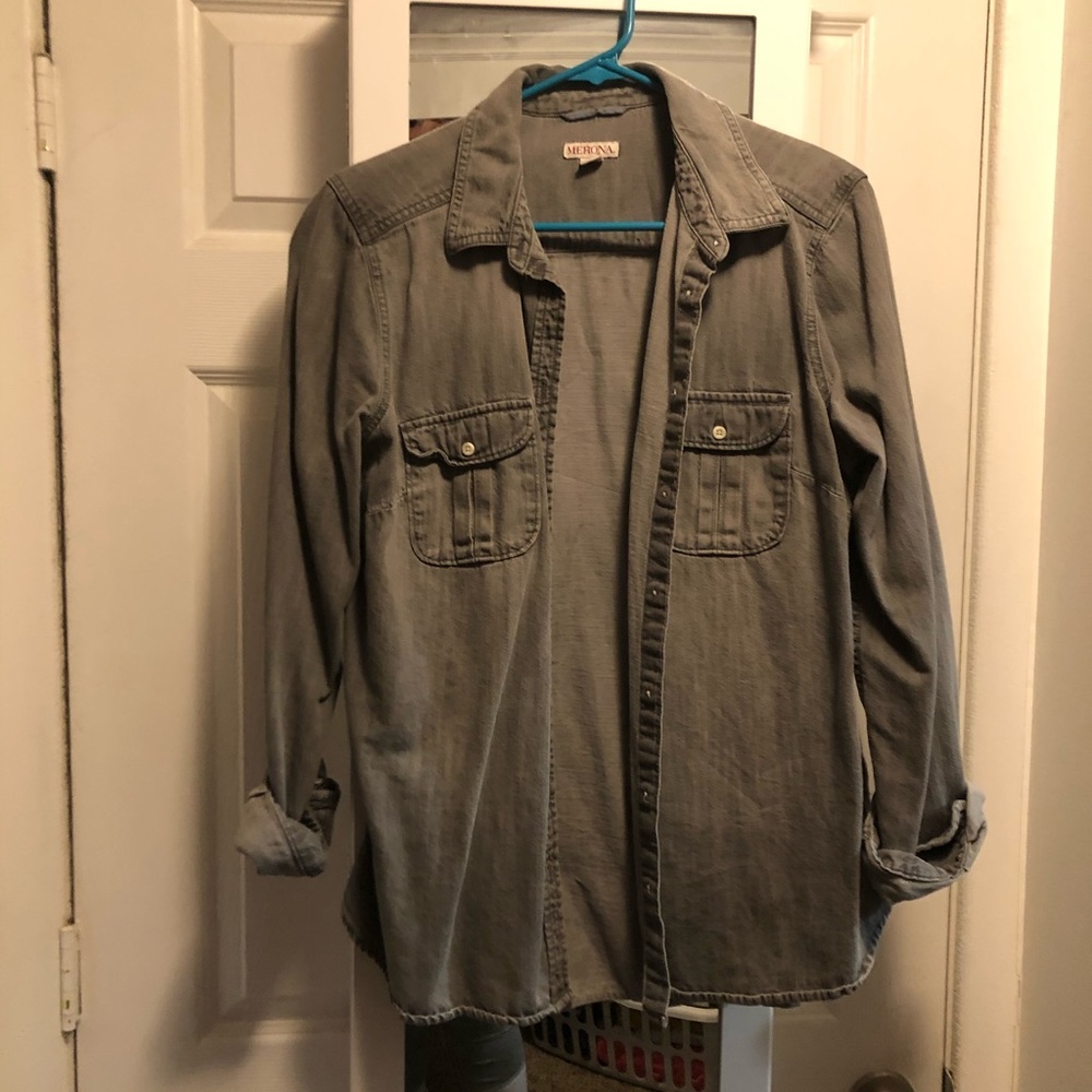 Gray denim shirt